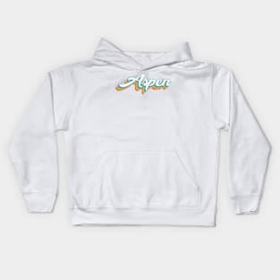 Aspen Colorado Retro Lettering Kids Hoodie